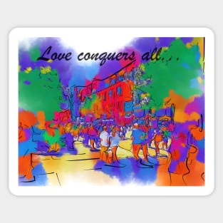 Love Conquers All Seattle Abstract Sticker